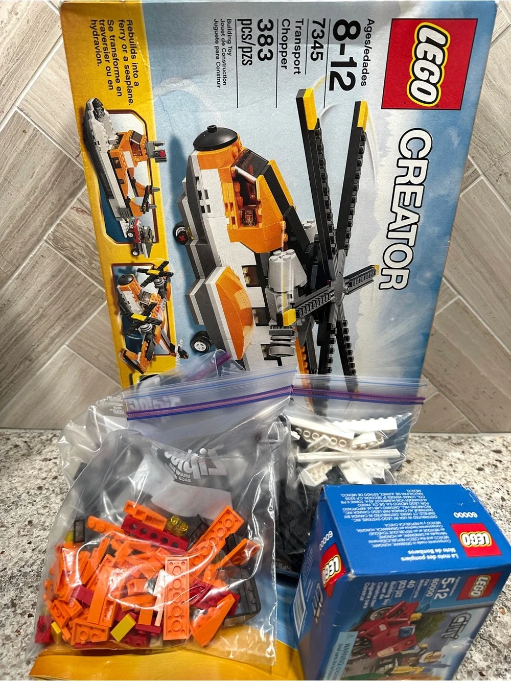 LEGO CREATOR Transport Chopper 7345 3-in-1 Retired BONUS LEGO 60000 Motorcycle
